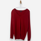 Red Cashmere V Neck Jumper
