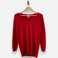 Red Cashmere Deep V Neck Tunic by Zara