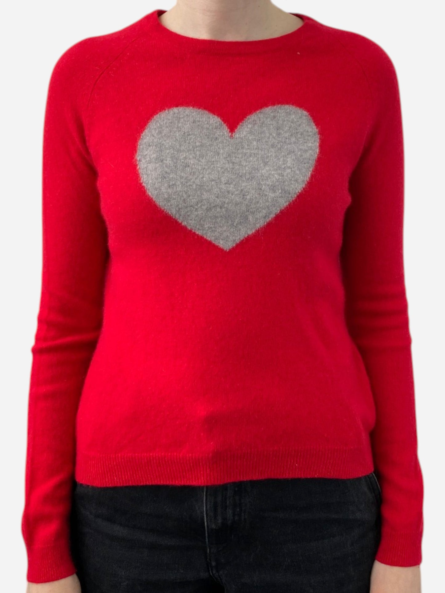 Red Heart Graphic Crew Neck Jumper by Clements Ribero