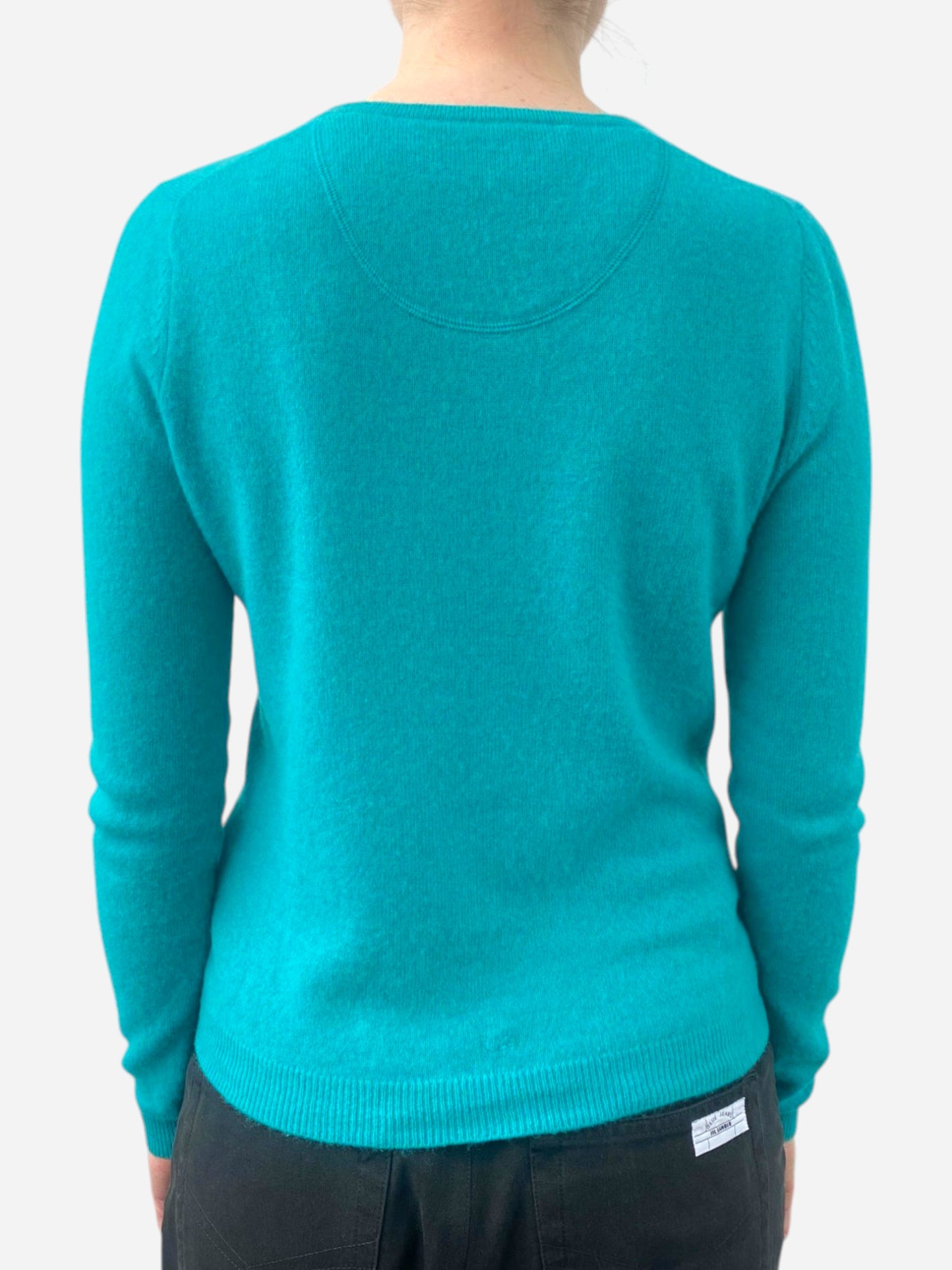 Teal Cashmere Crew Neck Cardigan by Clements Ribeiro