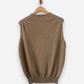 Upcycled Beige Cashmere Crew Neck Vest by Hemmond