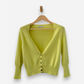 Yellow Cashmere Cropped V Neck Cardigan by M&S