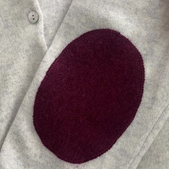 Burgundy cashmere elbow patch