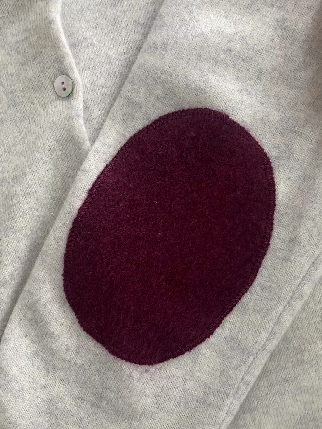 Burgundy cashmere elbow patch